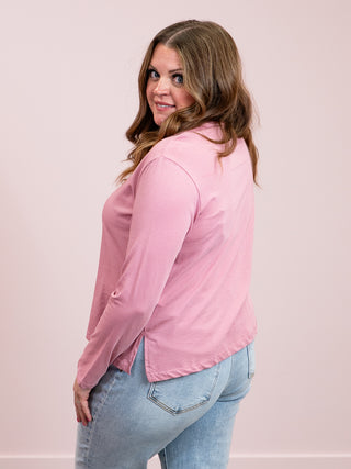*NEW* RD Style | Noor Crew Neck Long Sleeve Top | Petal Pink