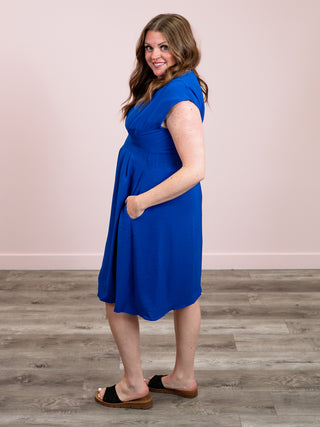 *RESTOCK* Out Of Office Smocked Waist Dress | Royal