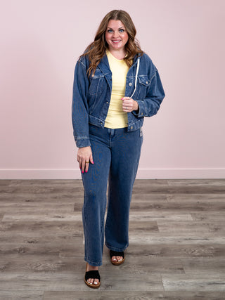 *NEW* RD Style | Jen Denim Look French Terry Pants | Denim Blue