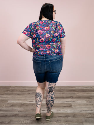 *NEW* Shirley Mags Mesh Tee | Blue Floral