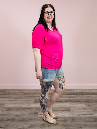 Chloe Cozy Tee | Hot Pink