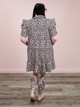 *NEW* Cute Chaos Tiered Animal Print Dress | Taupe