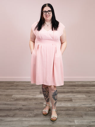 *NEW* Out Of Office Smocked Waist Dress | Blush