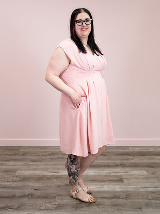 *NEW* Out Of Office Smocked Waist Dress | Blush