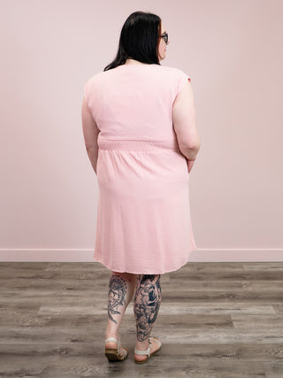 *NEW* Out Of Office Smocked Waist Dress | Blush