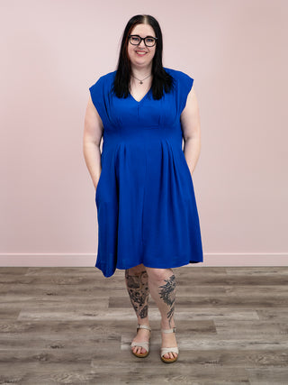 *RESTOCK* Out Of Office Smocked Waist Dress | Royal