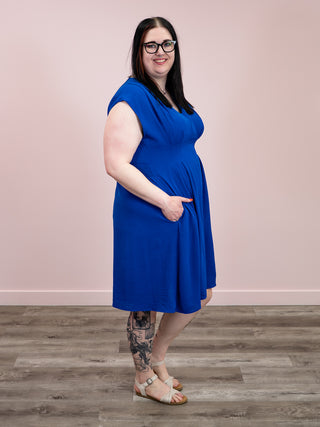 *RESTOCK* Out Of Office Smocked Waist Dress | Royal