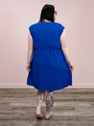 *RESTOCK* Out Of Office Smocked Waist Dress | Royal