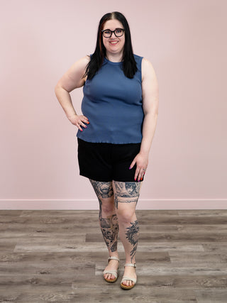 *NEW* DEX | Suzy Waffle Tank | Blue