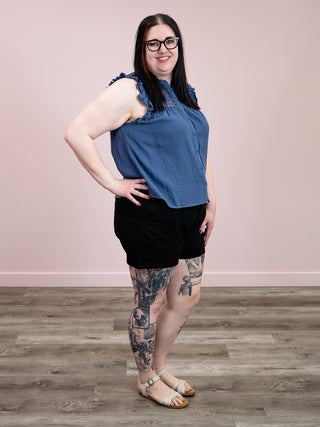 *NEW* DEX | Ainsley Button Front Blouse | Blue