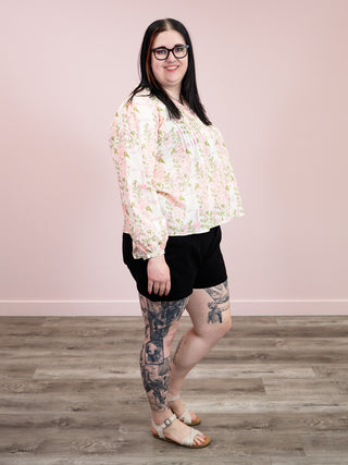 *NEW* Rosy Button Floral Blouse | Blush