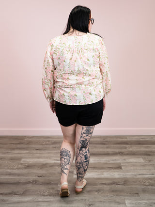 *NEW* Rosy Button Floral Blouse | Blush