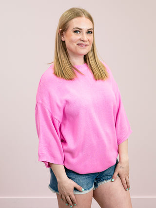 *NEW* Sassy Sue Drop Shoulder Sweater | Pink