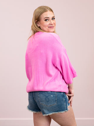 *NEW* Sassy Sue Drop Shoulder Sweater | Pink