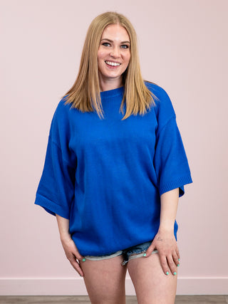 *NEW* Sassy Sue Drop Shoulder Sweater | Royal