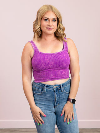 *FINAL SALE* Ronnie Ribbed Reversible Brami Tank | Light Plum