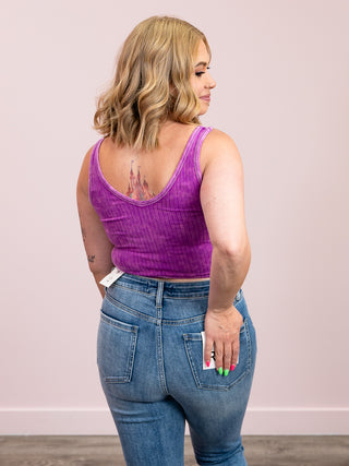 *FINAL SALE* Ronnie Ribbed Reversible Brami Tank | Light Plum