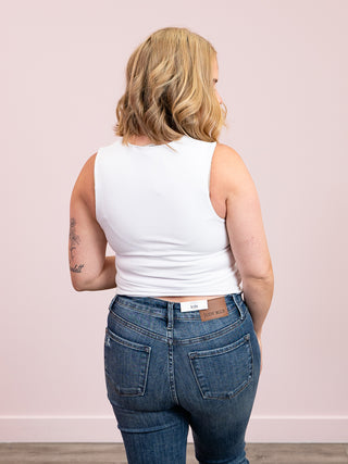 *NEW* Kinley Ribbed Square Neck Tank | White