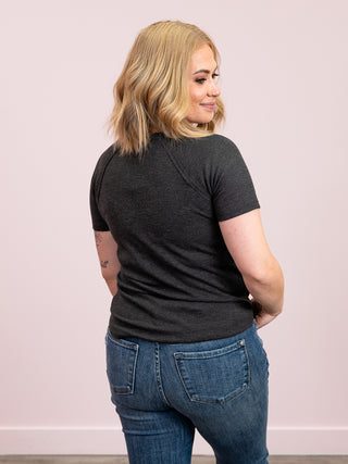 *NEW* Nori Short Sleeve Waffle Top | Black