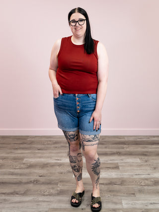 DEX | Ava Ribbed Tank | Burnt Orange