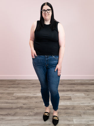 DEX | Ava Ribbed Tank | Black