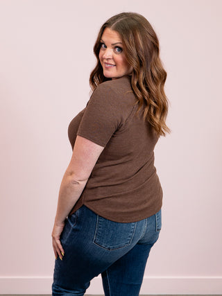 *NEW* Nori Short Sleeve Waffle Top | Brown