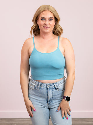 *3PM DEAL* Ronnie Ribbed Brami | CAMI | Dusty Teal