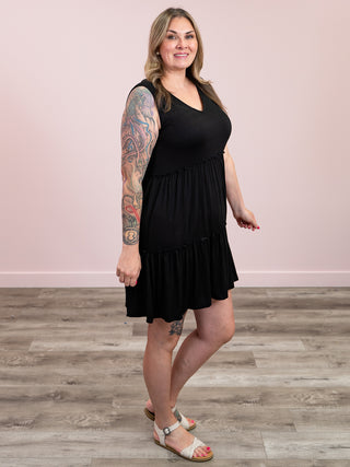 Briar Rose Tiered Mini Dress | Black
