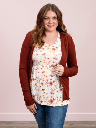 *11AM DEAL* Oh Snap Cardigan | Dark Rust