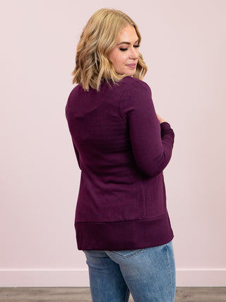 *11AM DEAL* Oh Snap Cardigan | Dark Plum