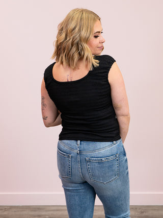 Mellie Short Sleeve Top | Black