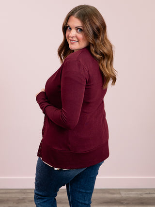 *11AM DEAL* Oh Snap Cardigan | Dark Burgundy