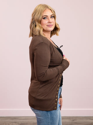 *11AM DEAL* Oh Snap Cardigan | Brown