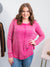 *NEW* Kelsey Oversized Waffle Top | Hot Pink