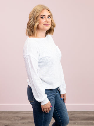 *FINAL SALE* DEX | Stella Crew Neck Sweatshirt | White