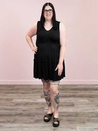 Briar Rose Tiered Mini Dress | Black