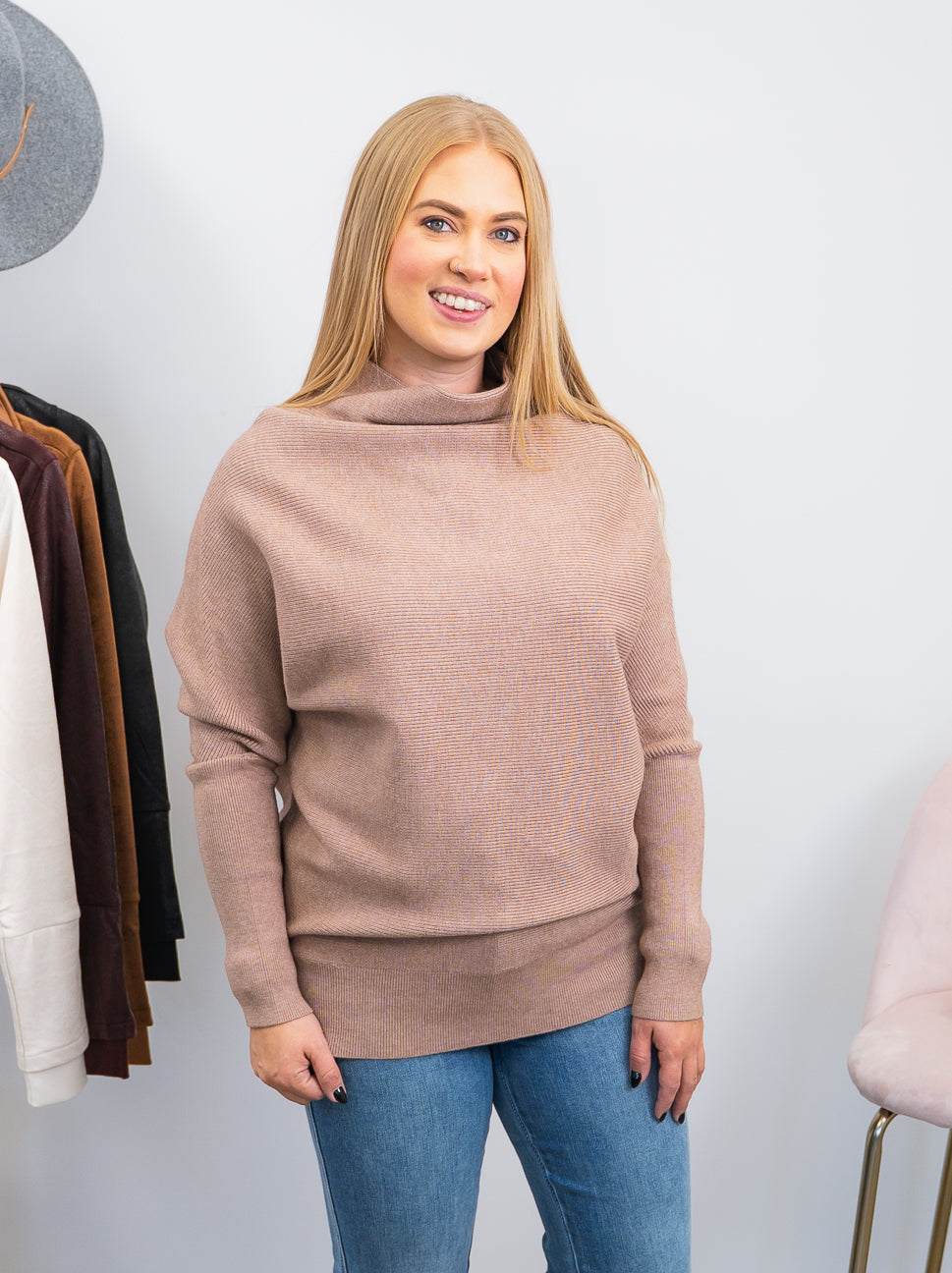 Olena Slouchy Sweater | Latte