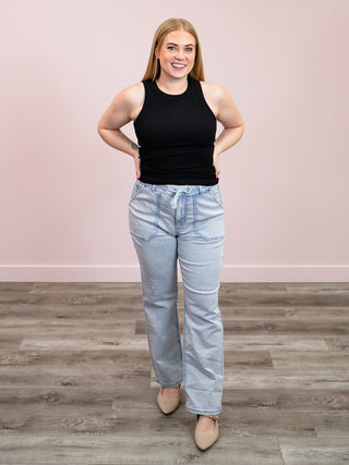 *NEW* DEX | Rumi Relaxed Twill Pant | Faded Blue Wash