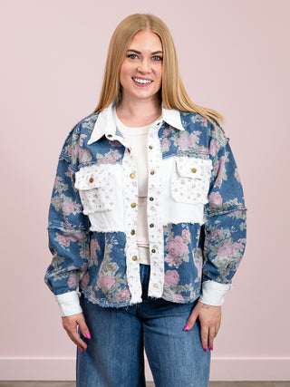 *NEW* Petal Rebel Colourblock Jacket | Denim & White