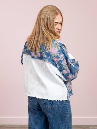*NEW* Petal Rebel Colourblock Jacket | Denim & White