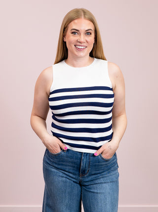 *NEW* Pink Martini | Nantucket Tank Sweater | White