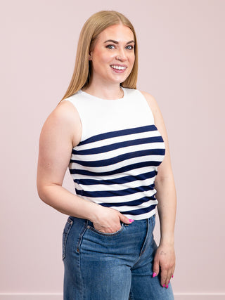 *NEW* Pink Martini | Nantucket Tank Sweater | White