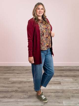 The Key Cardi | LONG | Burgundy