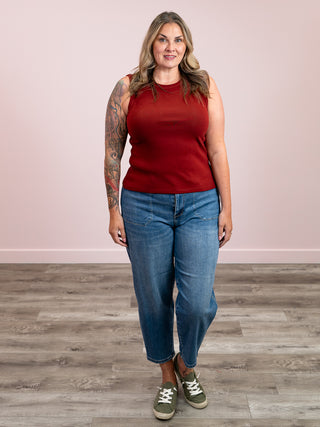 DEX | Ava Ribbed Tank | Burnt Orange