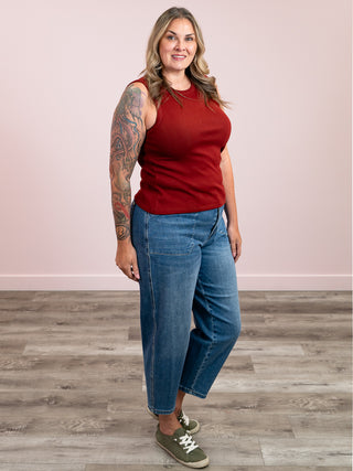 DEX | Ava Ribbed Tank | Burnt Orange