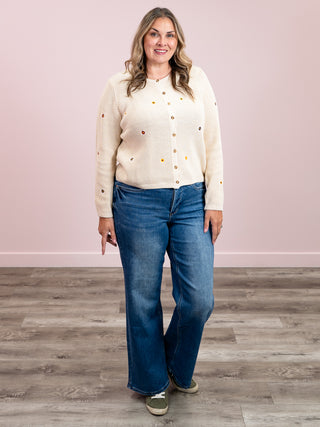 DEX | Pure Joy Embroidered Cardigan | Cream Floral