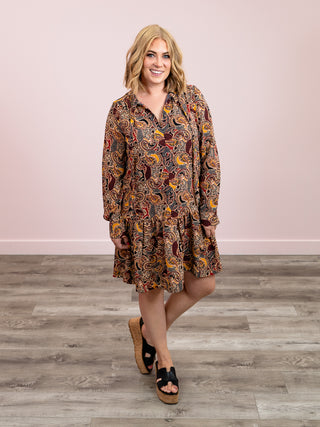 DEX | Delicate Tiered Midi Dress | Harvest Paisley