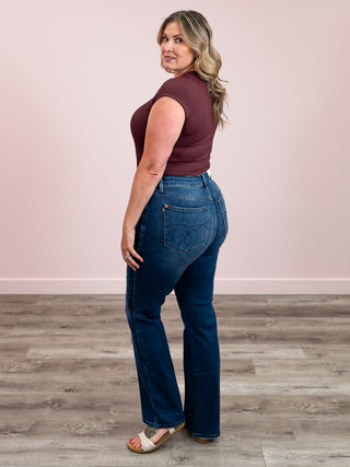 Second Skin | Tiara Rib Rounded Square Neck Bodysuit | Prune