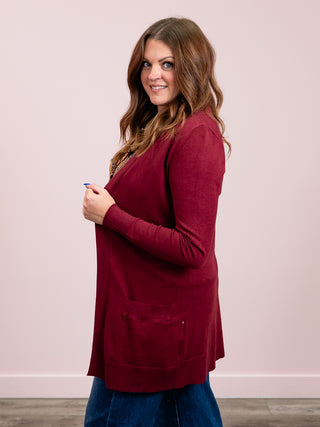 The Key Cardi | LONG | Burgundy