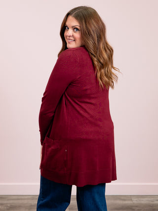 The Key Cardi | LONG | Burgundy
